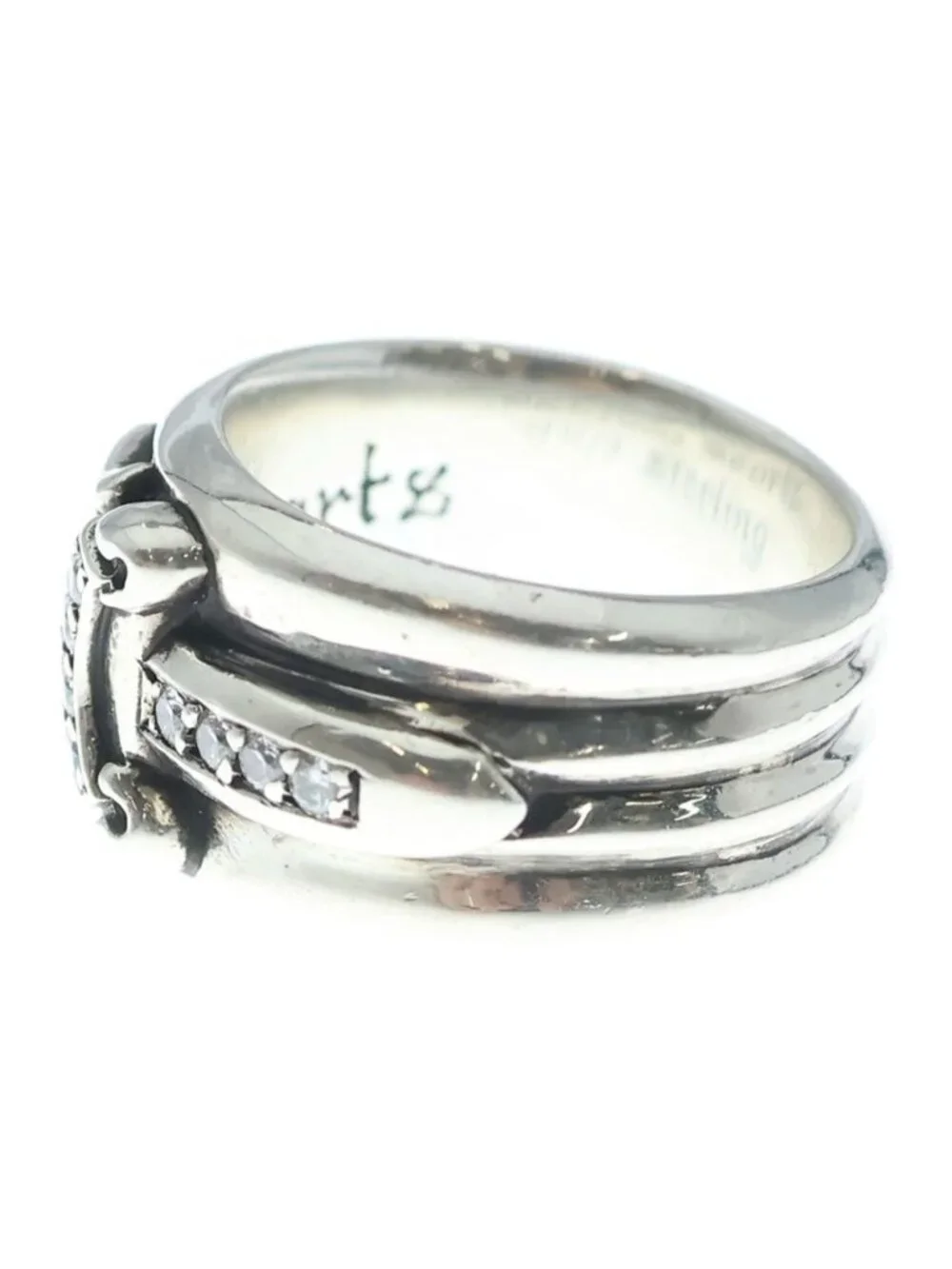 Chrome Hearts Dagger P Dmnd Daga Ring Pave Diamond Silver
